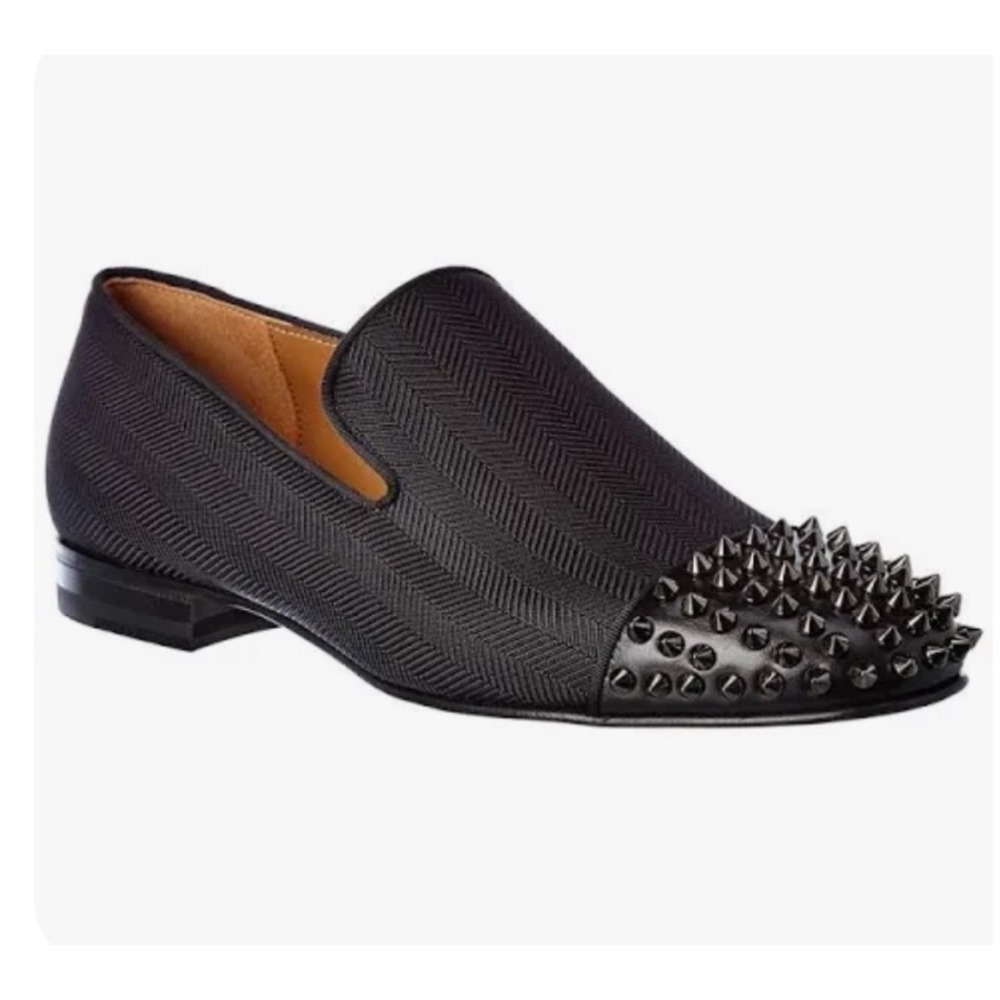 Christian Louboutin Spooky Flat Spiked Loafers Grey Black Men EU 43 US 10